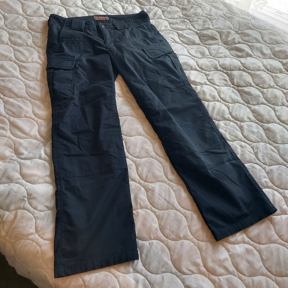 5.11 Tactical Stryke Pants Womens 10 Black Flex-Tac Ripstop Cargo Trousers
